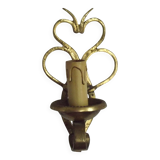 French Vintage Brass Hand Made Single Wall Light Scrolled Open Backplate