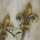 Pair of antique gilt bronze lily flower wall brackets.