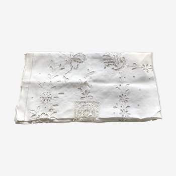 Embroidered linen tablecloth