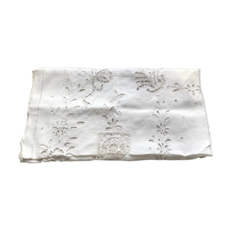 Embroidered linen tablecloth