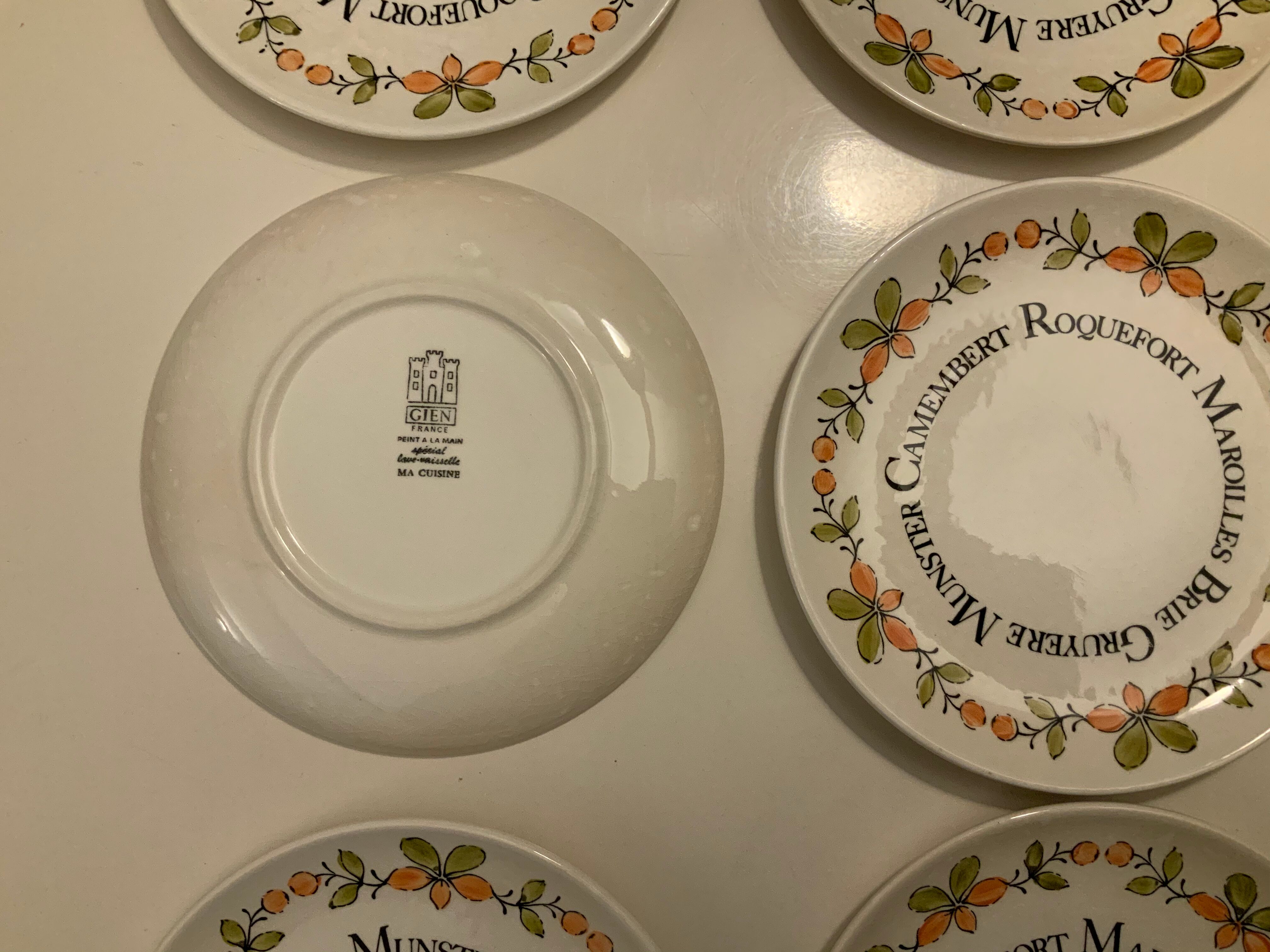 6 Gien cheese plates
