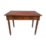 Old wooden desk, red felt top