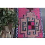 1970s Vintage Turkish Oushak Diamond Wool Runner 98x334