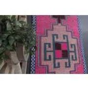 1970s Vintage Turkish Oushak Diamond Wool Runner 98x334