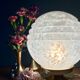Vintage Art Deco globe table lamp in white Clichy glass