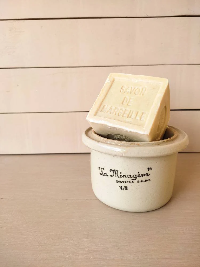 Vintage stoneware pot "La Ménagère".