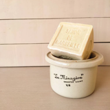 Vintage stoneware pot "La Ménagère".