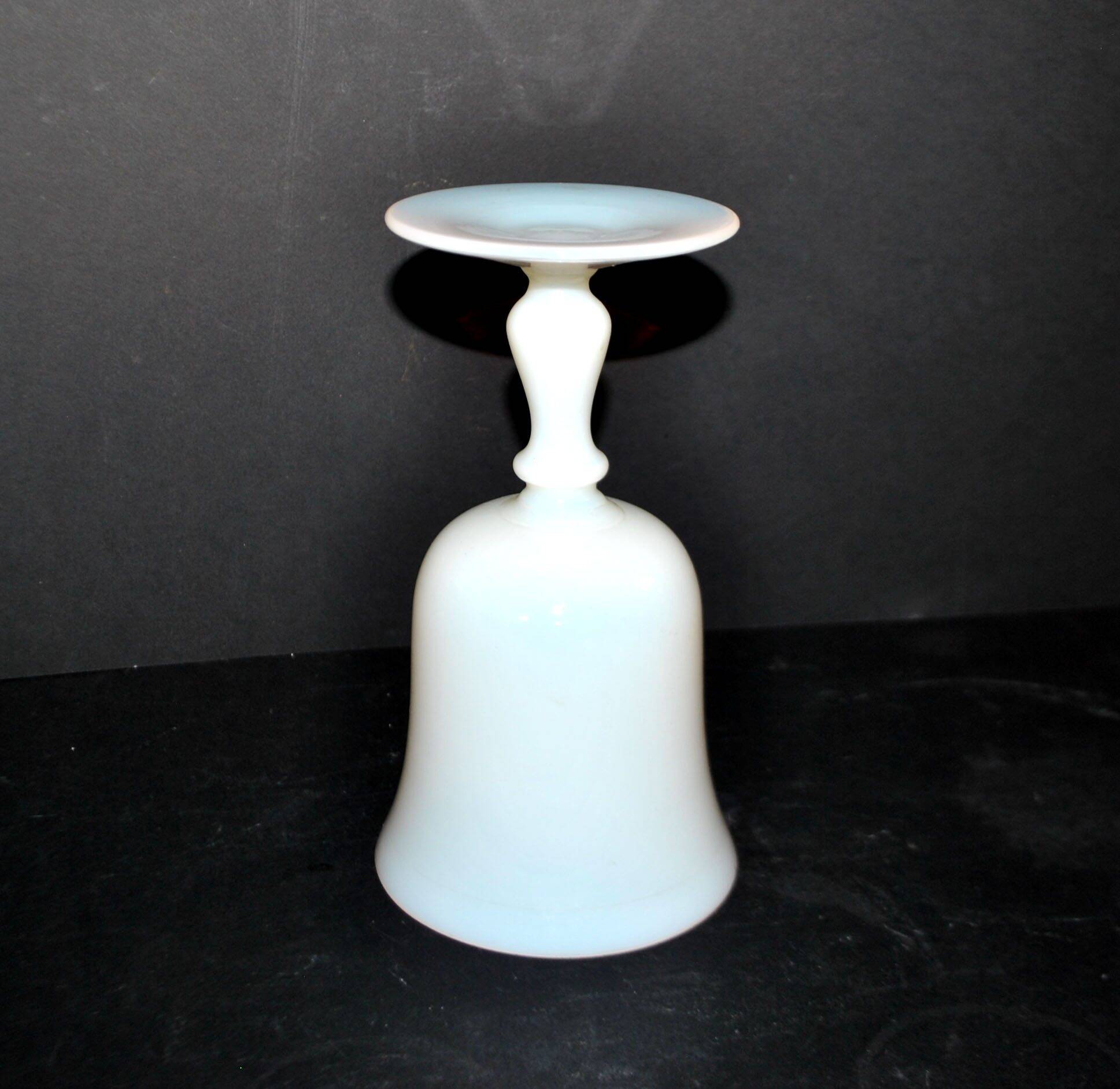Antique footed glass in white opaline goblet chalice – Meisenthal craftsmanship?