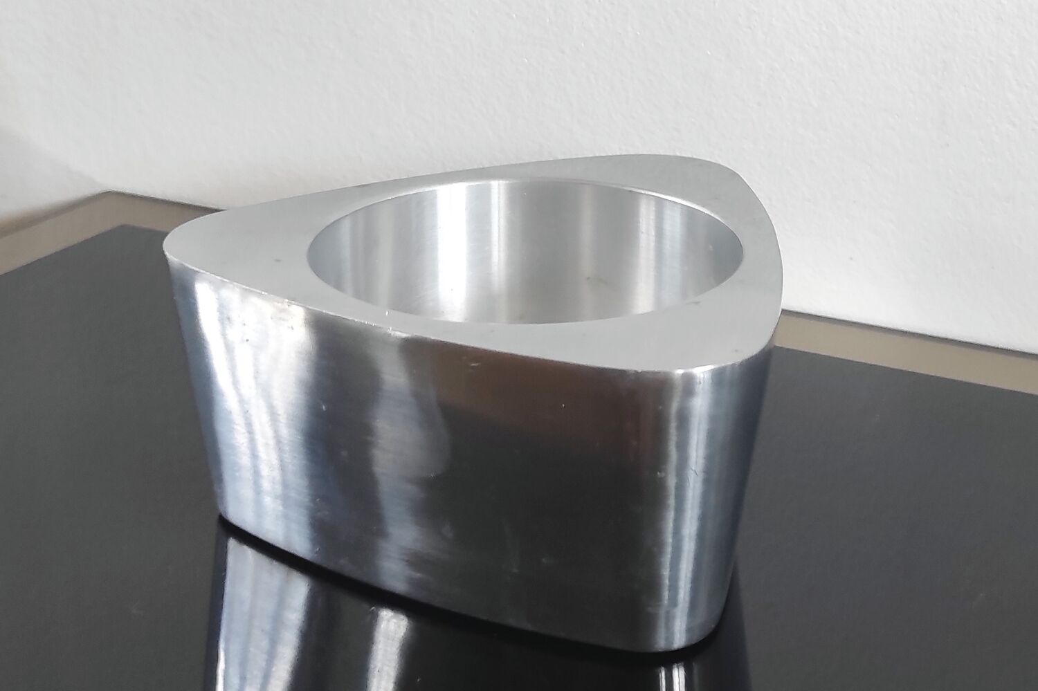 Large Candle Holder / Vintage Photophore IKEA Brushed Aluminium 90s