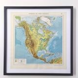Vintage North America map from 1950