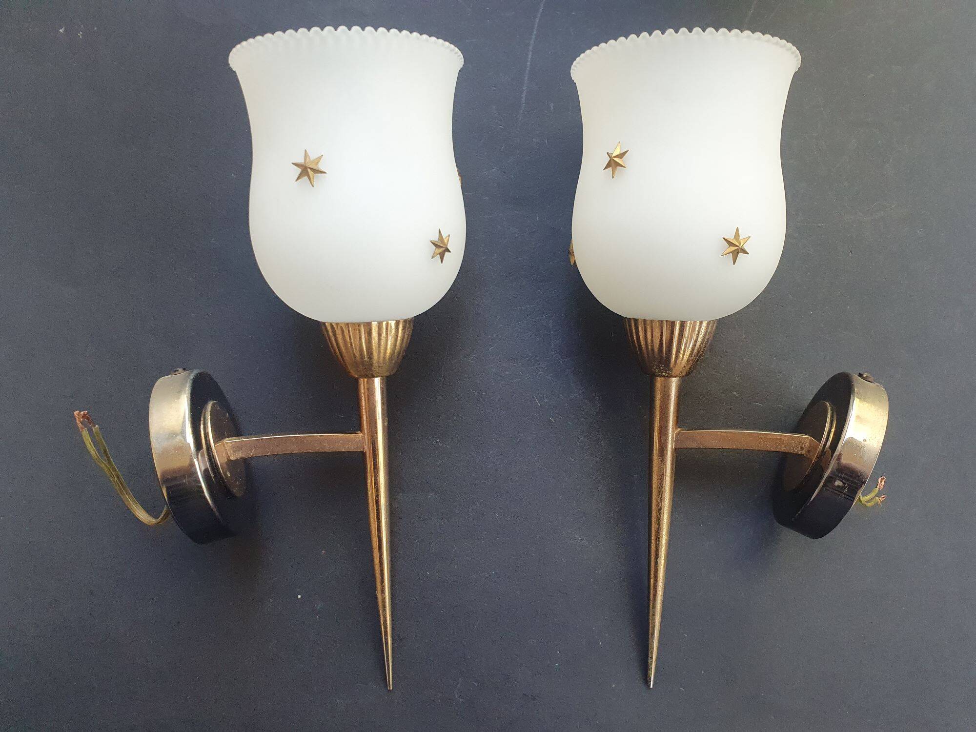 Pair of wall sconces torch style Empire