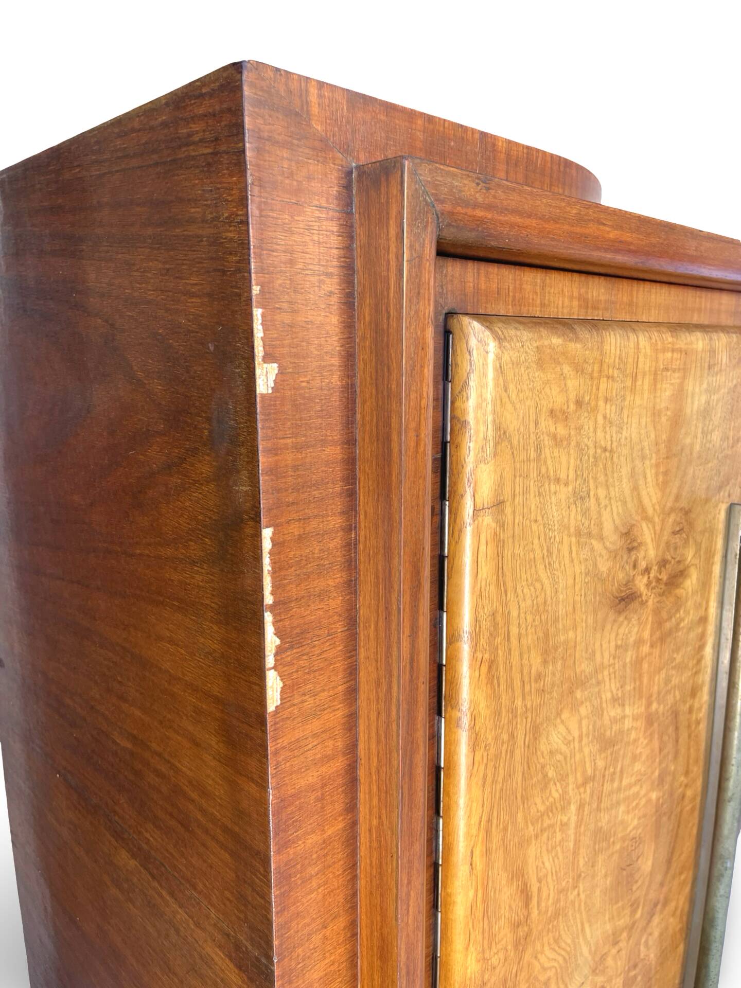 Striking Art Deco birch wood sideboard
