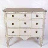 Gustavian Chest Of Drawers Grey Painted, Swedish Origin From 1840s