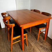 Dining table and its 4 chairs, Denmark, 1960