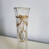 Vase en cristal doré à cotes vénitiennes