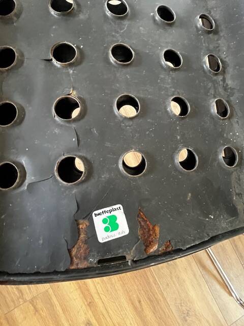 Set of 4 Black Omstak Chairs by Rodney Kinsman for Bieffeplast