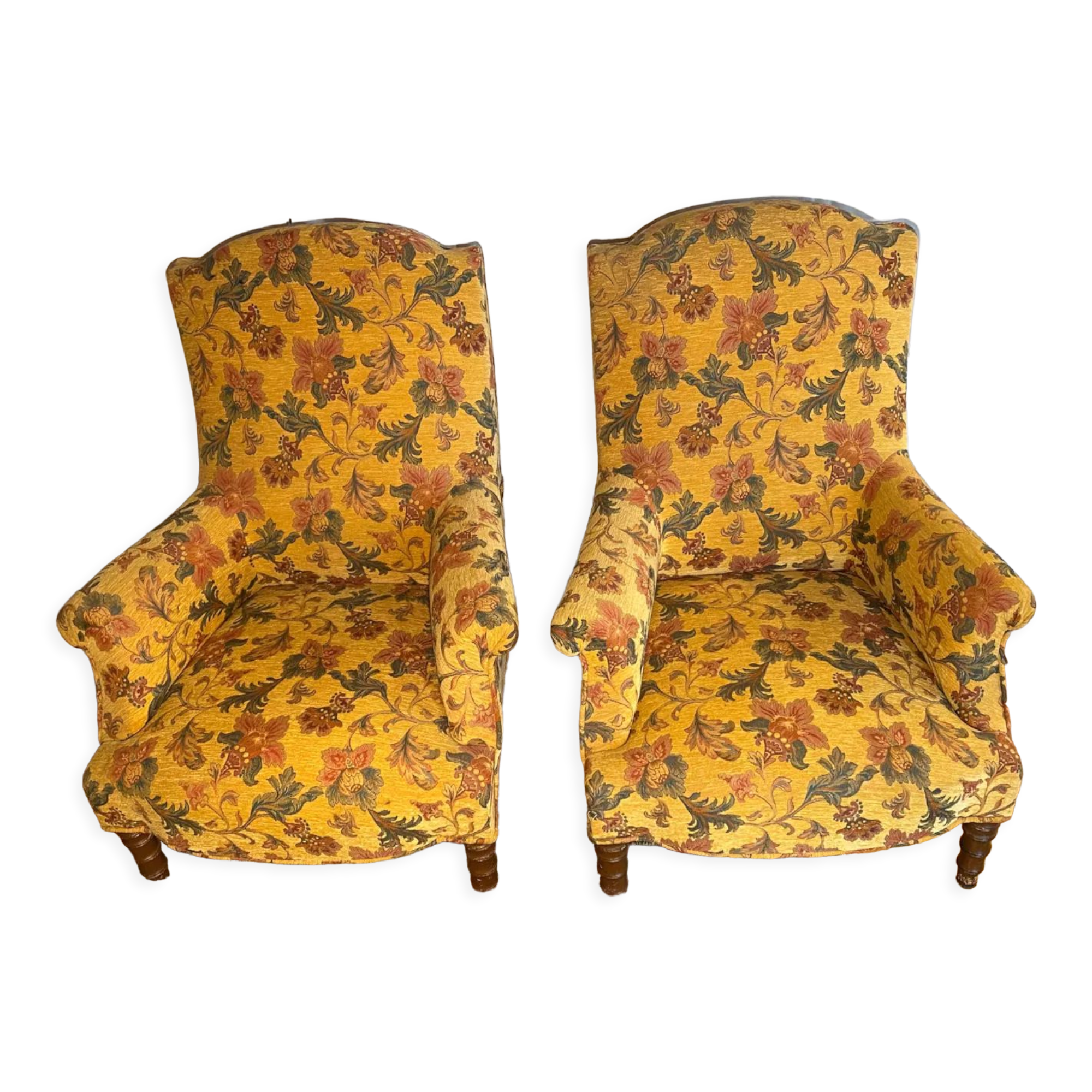 Pair of english style armchairs