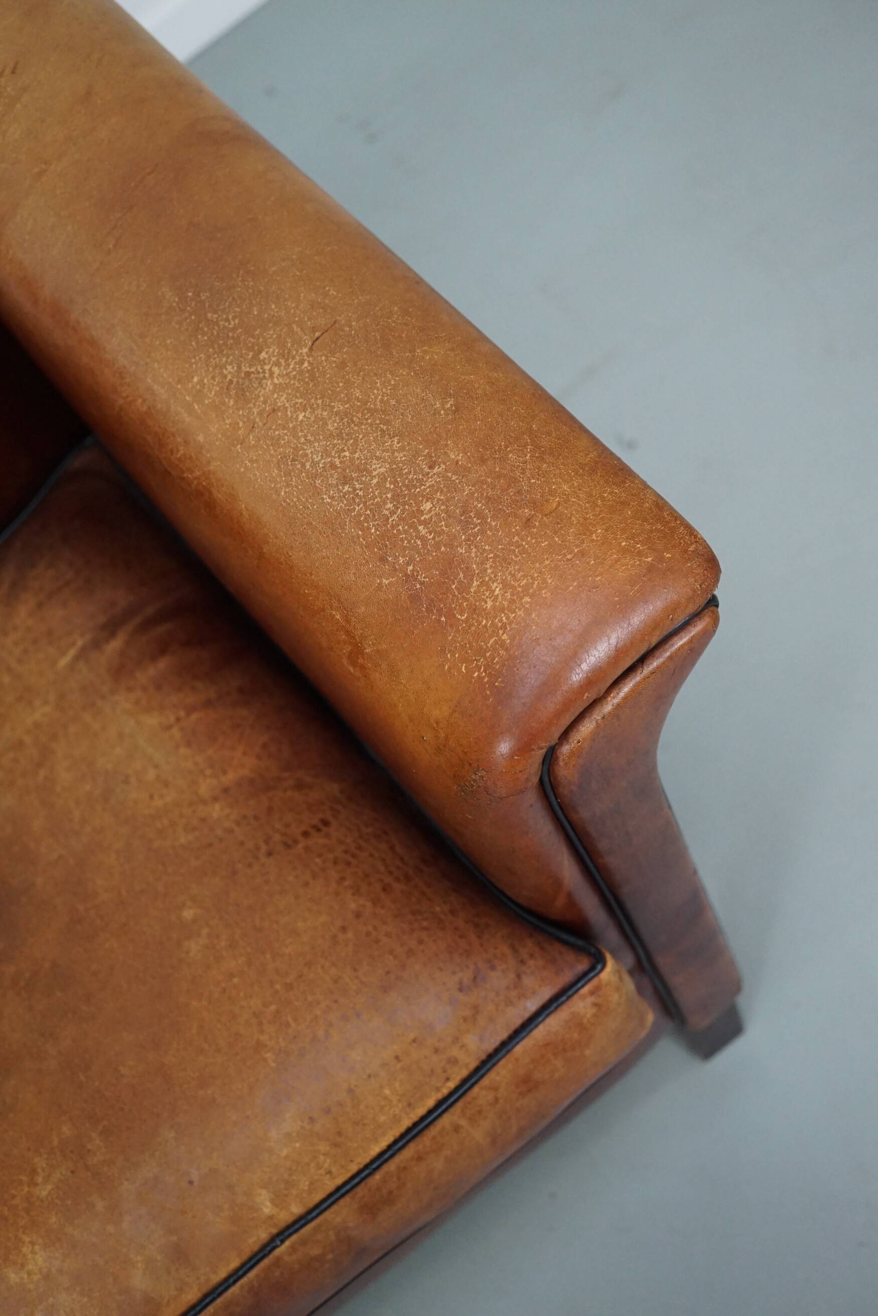 Vintage Dutch Club Chair in Cognac Leather, Set of 2