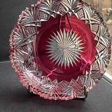 Overlay cut crystal salad bowl