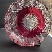 Overlay cut crystal salad bowl