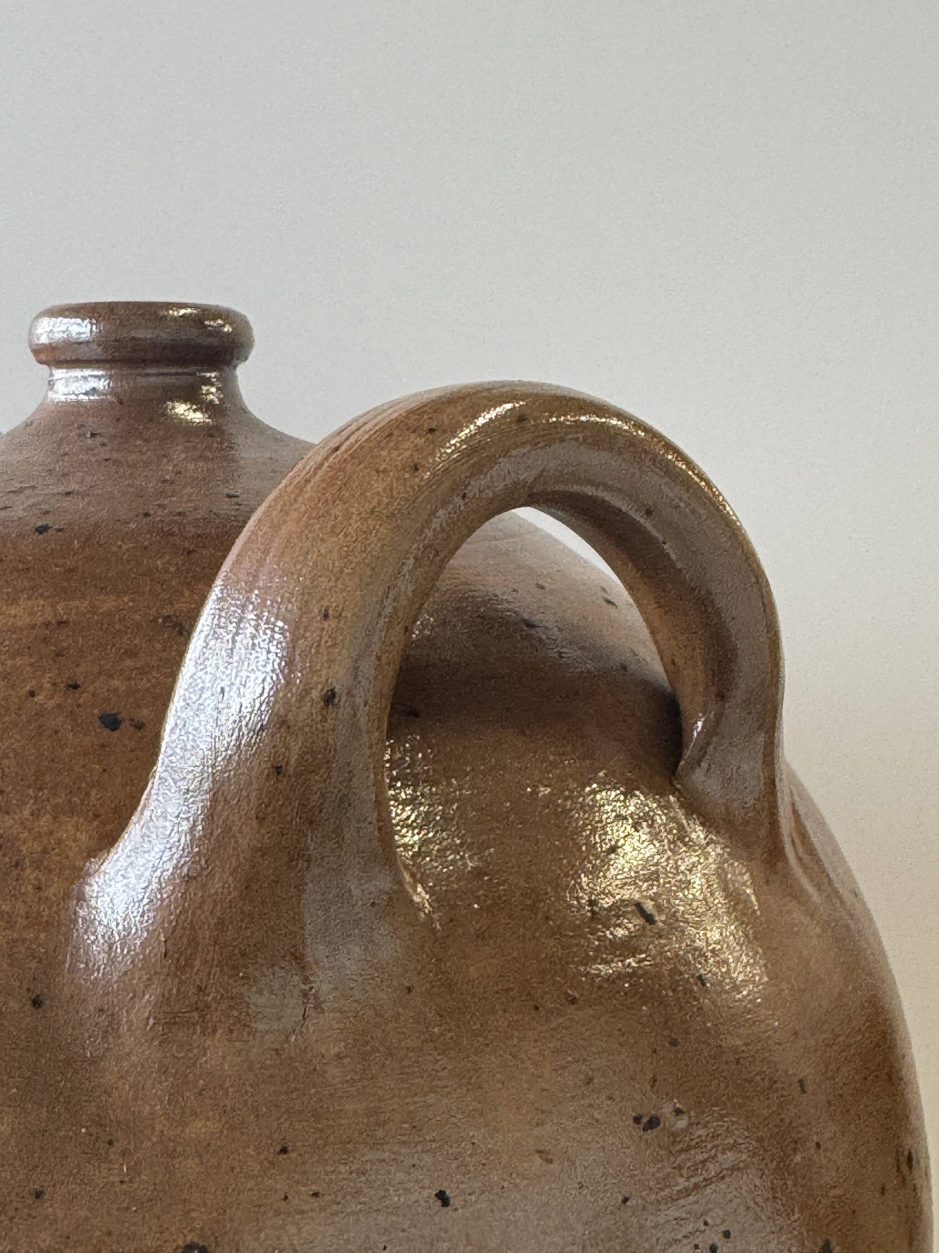 Large round stoneware jar
