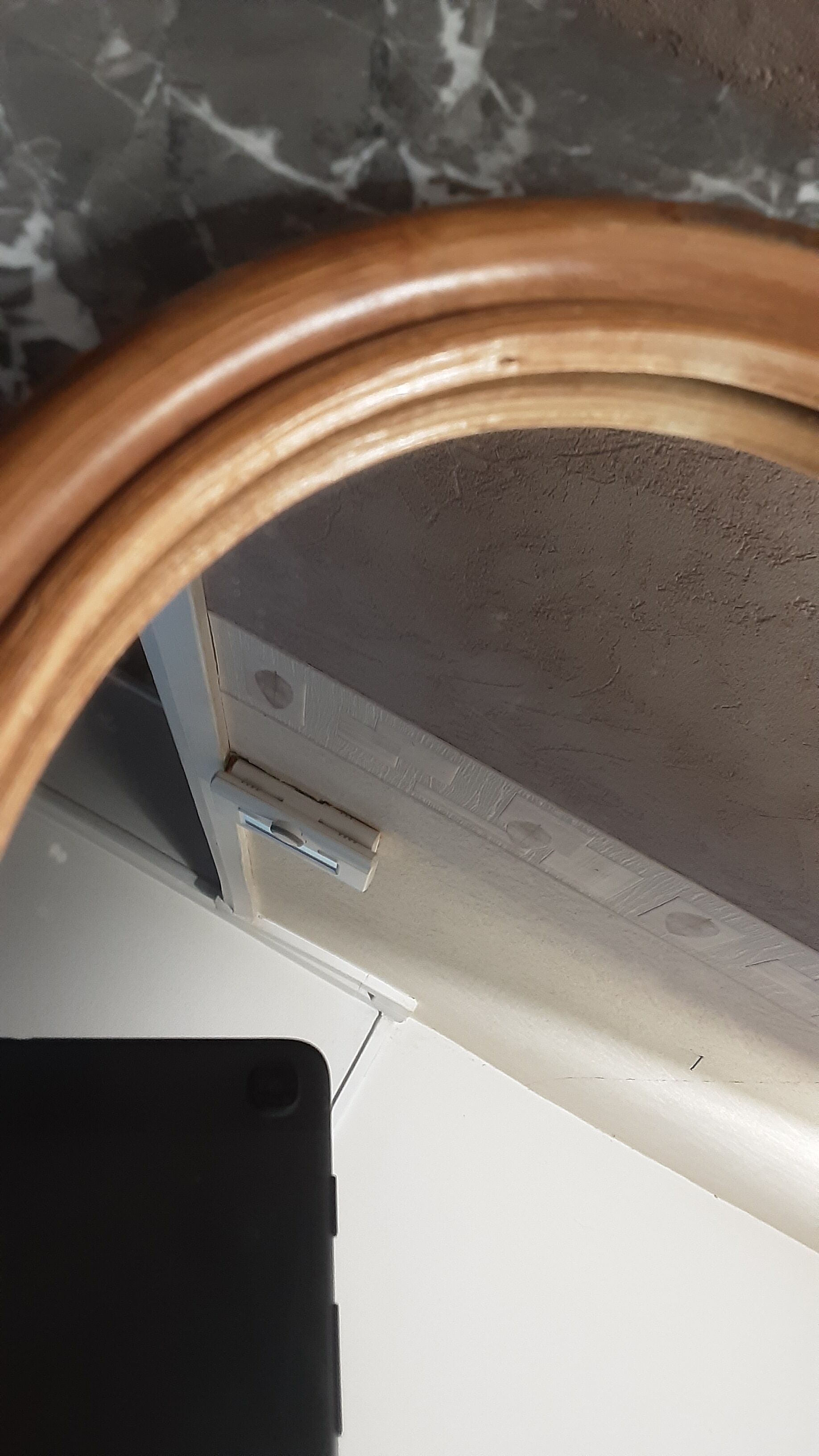 Hand-faced mirror - rattan - year 70