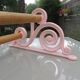 Old towel rack art deco in pink enamelled cast iron