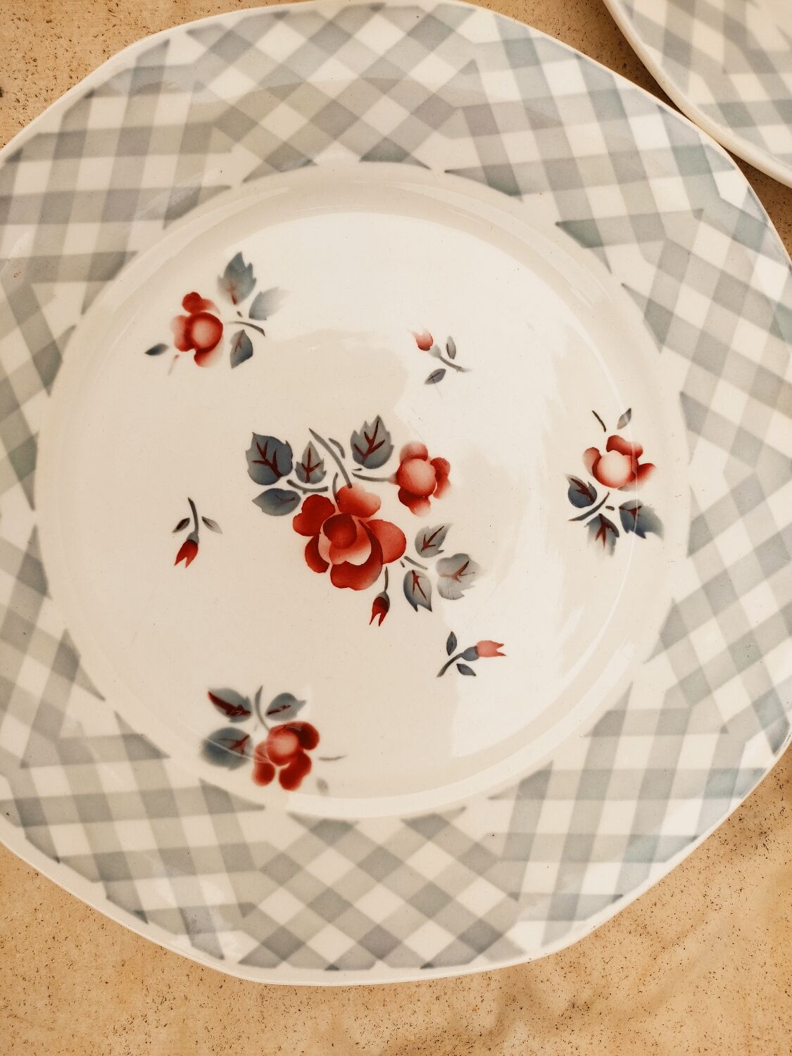 6 flat Digoin Bastia earthenware plates