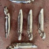 Set of 6 silver-plated swan knife rests