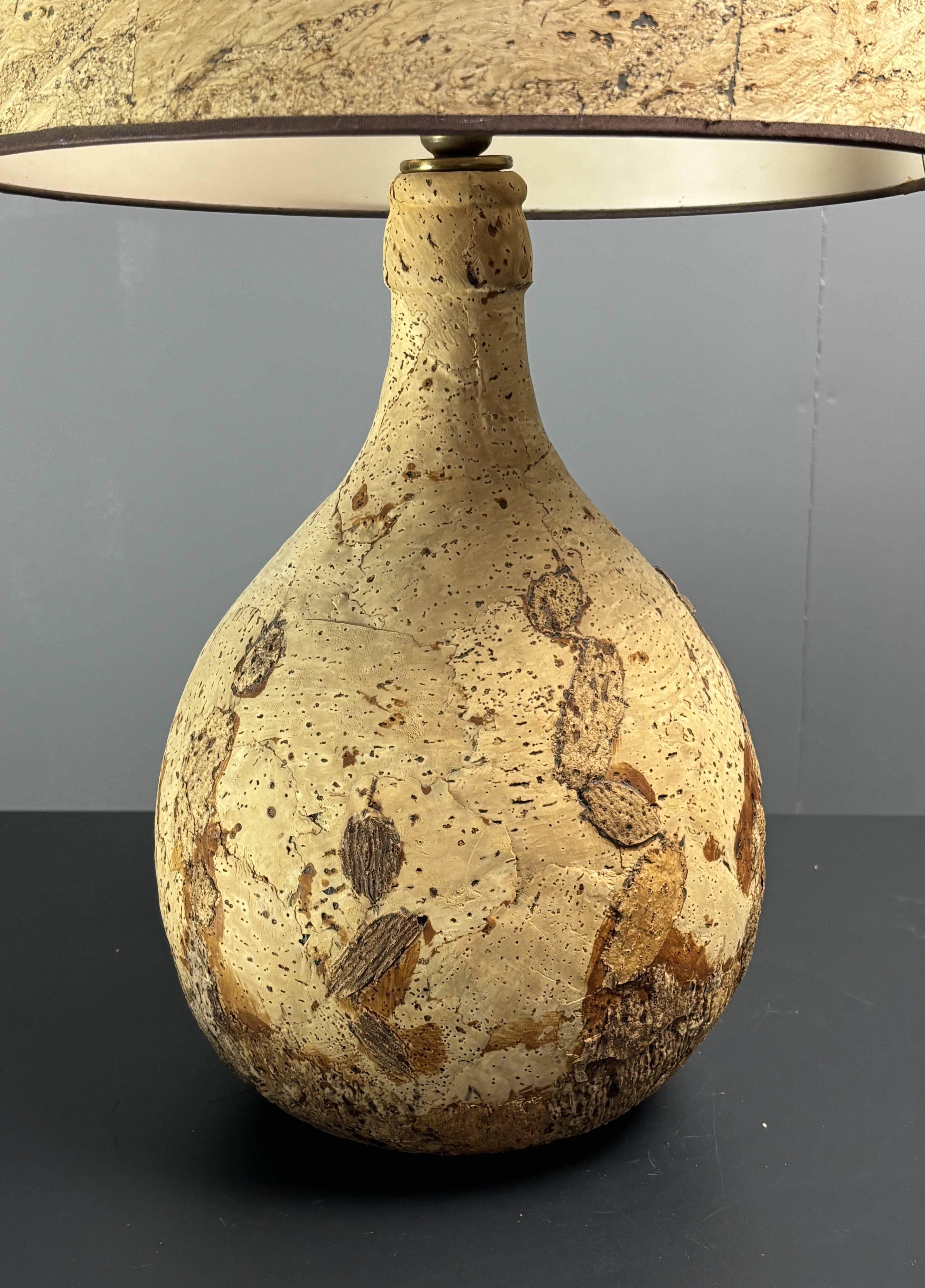 Lampe de table en liège des années 1960-1970, France