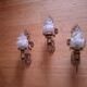 3 gold metal torchere wall lights