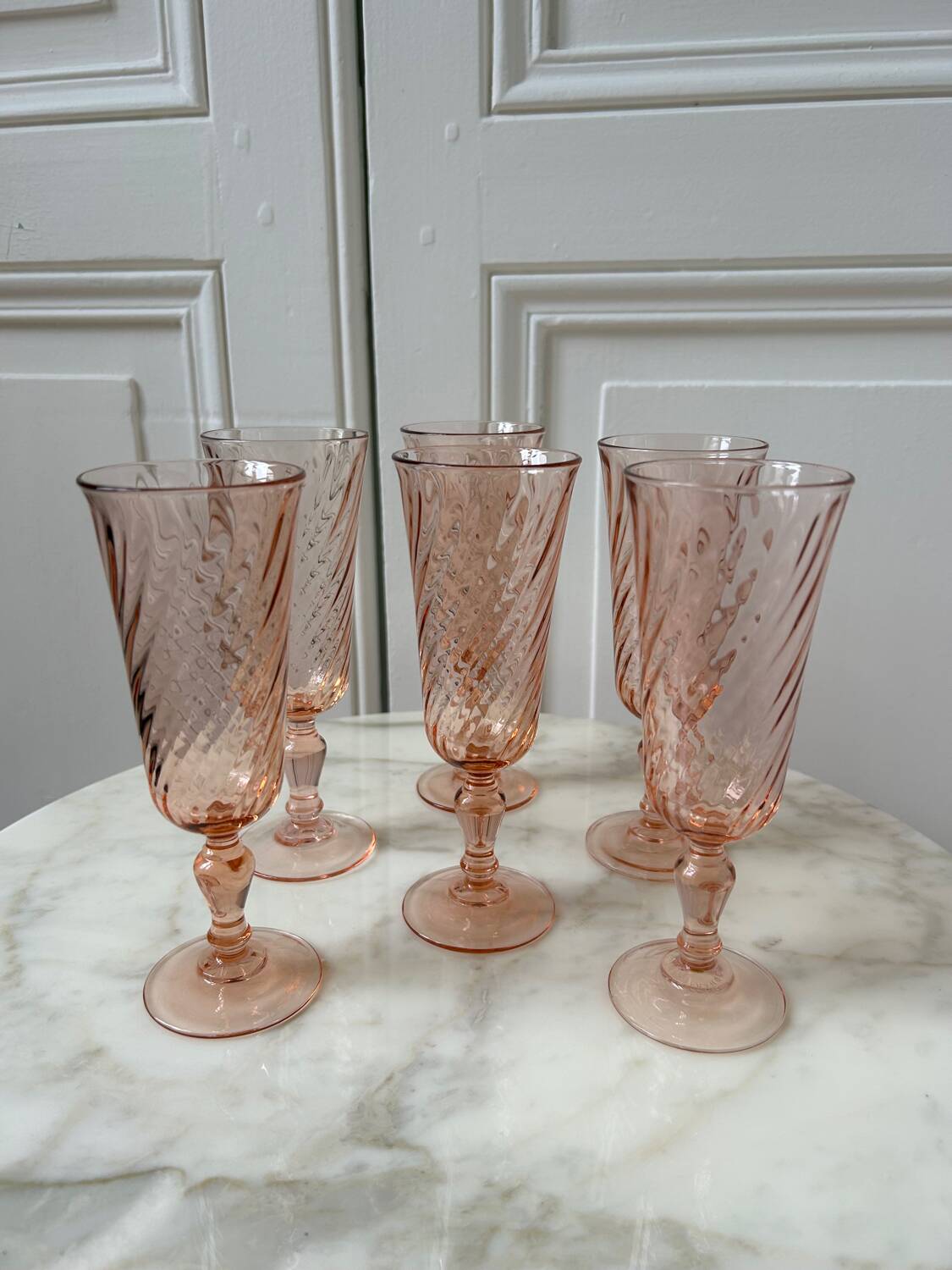 Set of 6 Rosaline champagne flutes