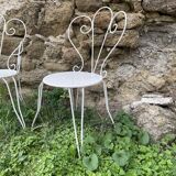 Armchair and garden chair in wrought iron