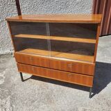 1960 vintage furniture teak plate showcase chest