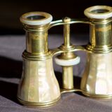 Twins Theatre / Napoleon model opera glasses in Mother-of-pearl and Golden Brass - Authentic
