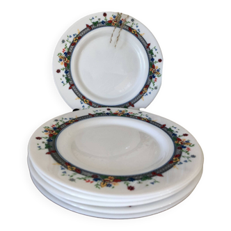 Set of 5 Arcopal floral print dessert plates