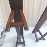 Pair of old benches in chene