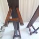 Pair of old benches in chene
