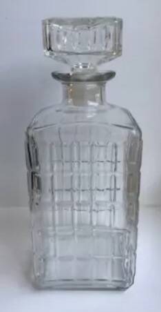 70s glass whiskey decanter