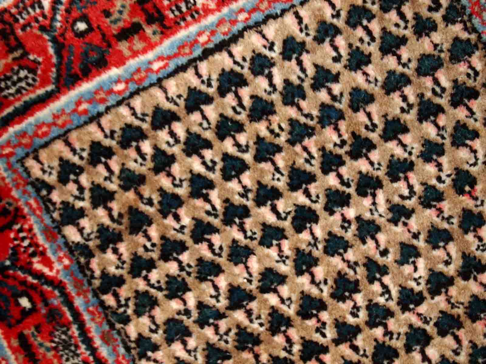 Vintage Indian Carpet Seraband handmade 65cm x 125cm 1970s, 1C801