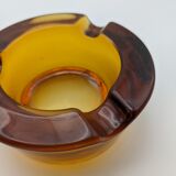 Amber glass ashtray 70s
