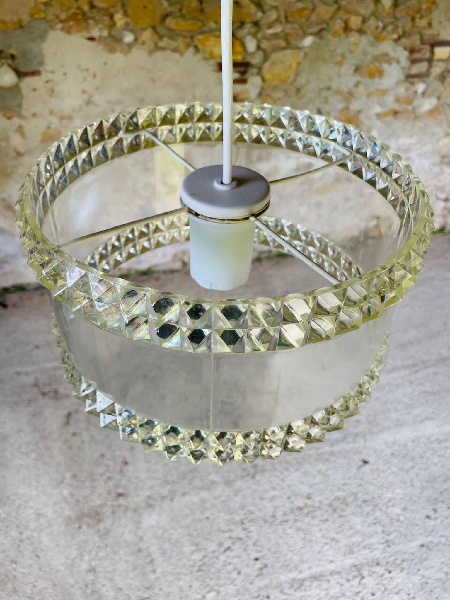Vintage plexiglass pendant light, circa 1970s