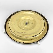 Plateau tournant verre et inox motif carreaux de ciment