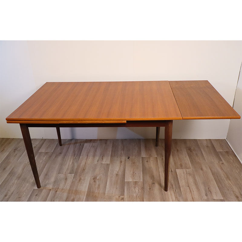 Extendable Scandinavian teak meal table around 1960
