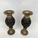 Pair of "Grenade" candlesticks, bronze, 20th