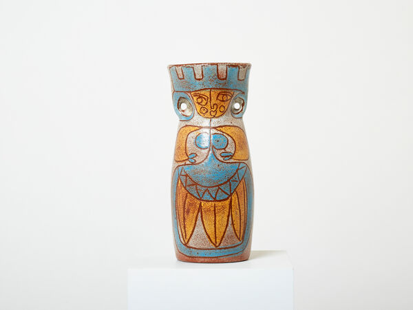 Rare vase céramique émaillée signé Accolay collection Maya vers 1950