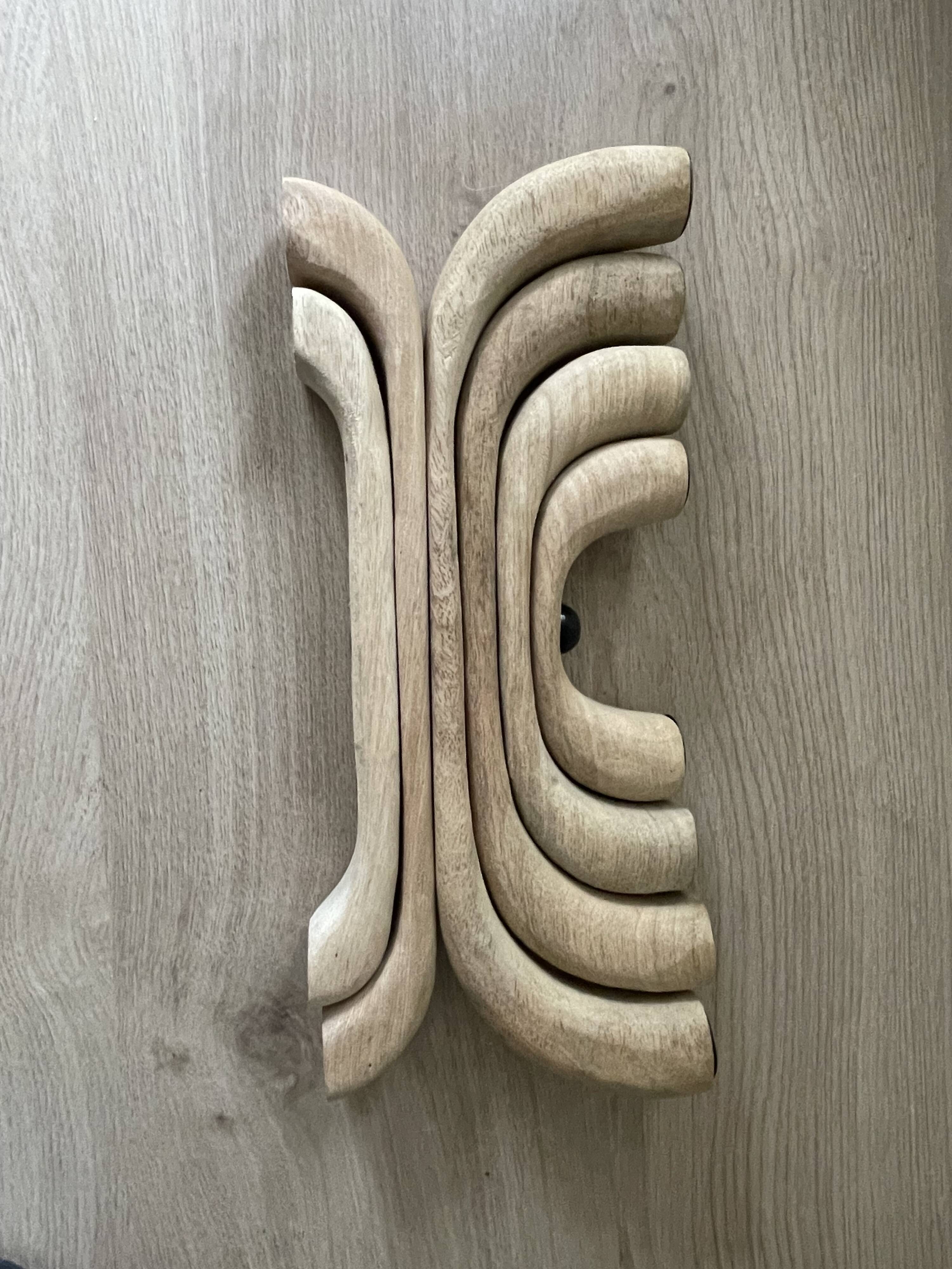 Scandinavian wooden chandelier with 8 branches