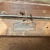 19th century oil painting on canvas: The spinner and the soldier