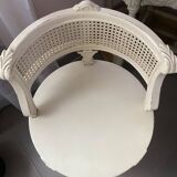 Louis XVI style dressing table and chair in canework