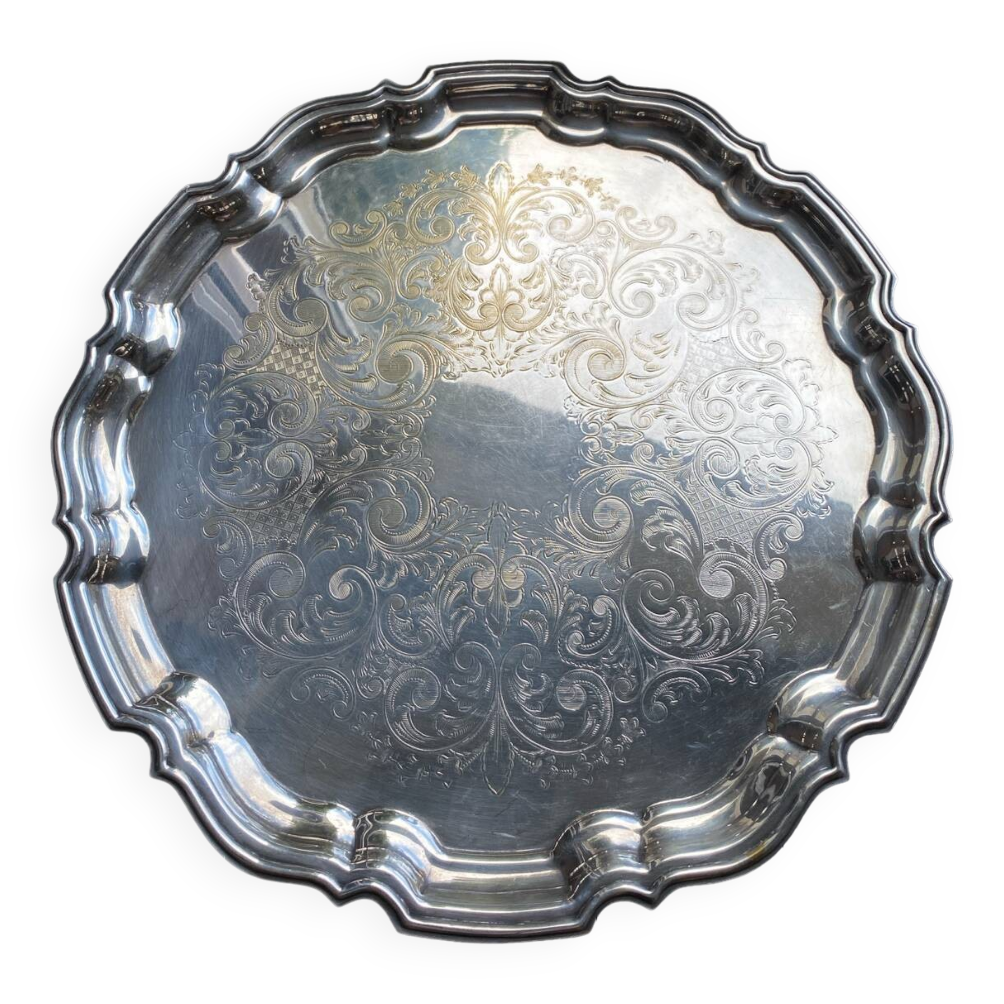 Silver metal tray